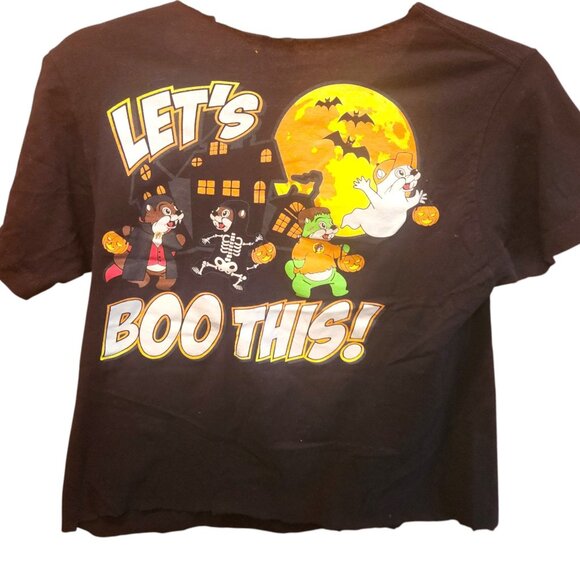 Bucee's LET'S BOO THIS Black Halloween Women's T-Shirt Cropped Custom Sz. Small - Picture 4 of 6